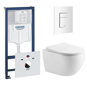 Комплект инсталляции GROHE 38772SH0 с унитазом Aquatek ЕВРОПА и сиденьем с микролифтом (NW0530)