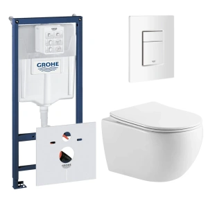 Комплект инсталляции GROHE 38772SH0 с унитазом Aquatek ЕВРОПА и сиденьем с микролифтом (NW0530)