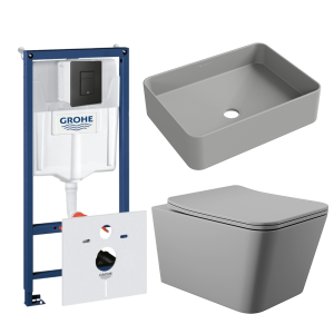 Комплект инсталляции GROHE Solido 38811KF0 с унитазом Aqueduto MACIO MACT2130 и раковиной Aqueduto ESPIRAL ESP0430 (NW0642)