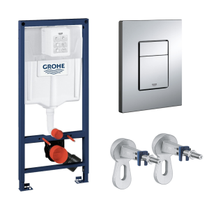 Комплект инсталляции для унитаза GROHE Rapid SL 3 в 1 с панелью смыва Skate Cosmopolitan, хром (NW0143)
