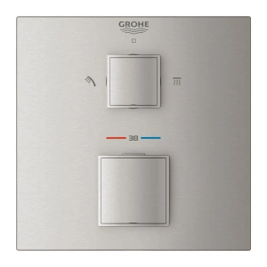 Внешняя часть термостата для душа GROHE Grohtherm Cube на 2 потребителя, суперсталь (24154DC0)