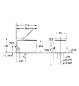 Унитаз-биде GROHE Sensia Arena, альпин-белый (39378SH0)