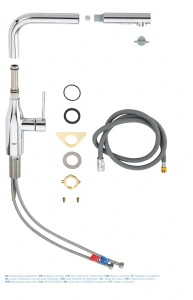 Смеситель для кухни GROHE Essence с вытяжным душем, хром (30270000)