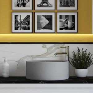 Раковина накладная Aqueduto ESPIRAL, D400, серый матовый (ESP0130)