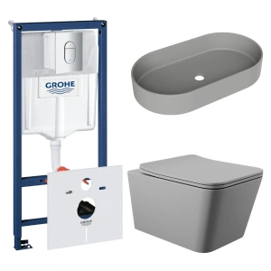 Комплект инсталляции GROHE Rapid SL NW0145/S с унитазом Aqueduto MACIO MAC0130 и раковиной Aqueduto ESPIRAL ESP0230 (NW0445)