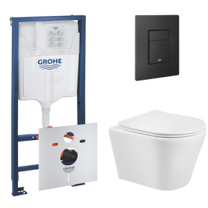 Комплект инсталляции GROHE Solido 3 в 1 с унитазом Aquatek ВЕГА AQ1804T-00 и звукоизоляционным комплектом (NW0768)