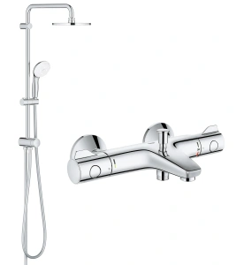 Душевая система GROHE New Tempesta 200 с термостатом для ванны, хром (NB0034)