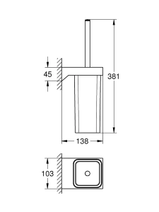 Туалетный ёршик GROHE Selection Cube с держателем, матовый черный (408572430)