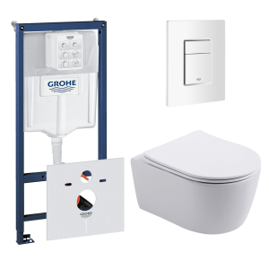 Комплект инсталляции GROHE 38772SH0 с унитазом Aquatek ЕВРОПА New и сиденьем с микролифтом (NW0197)