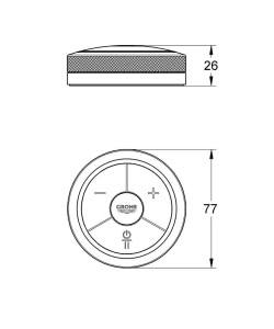 Электронная панель дистанционного управления для ванны и душа GROHE F-digital, хром (36309000)