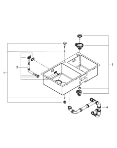 Мойка из нержавеющей стали GROHE K700 с 2 чашами, 860 x 500 мм, хром (31855SD0)