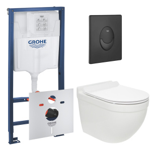 Комплект инсталляции GROHE Rapid SL 1000044 с унитазом AQUAme AQM2010 и сиденьем с микролифтом (NW0684)
