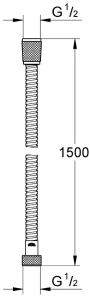Душевой шланг GROHE Relexaflex Metal Long-Life 1500 мм, хром (28143001)
