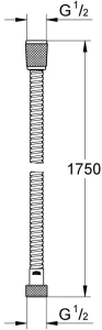 Душевой шланг GROHE Relexaflex Metal 1750 мм, хром (28139001)
