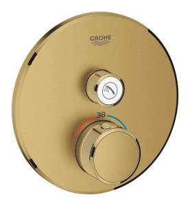 Внешняя часть термостата для душа GROHE Grohtherm SmartControl на 1 потребителя, круглая, холодный рассвет матовый (29118GN0)
