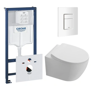 Комплект инсталляции GROHE Rapid SL 38772SH0 с унитазом Aquatek СИРИУС AQ1582T-00 и сиденьем с микролифтом (NW0331)