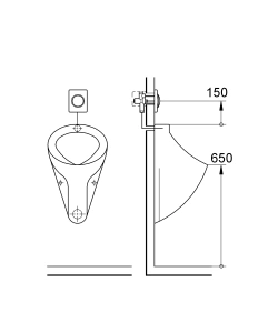 Панель смыва для писсуара GROHE Skate, хром (38595000)