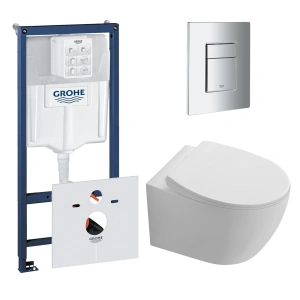 Комплект инсталляции GROHE Rapid SL 38775001 с унитазом Aquatek СИРИУС AQ1582T-00 и сиденьем с микролифтом (NW0333)