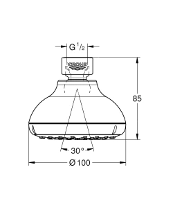 Верхний душ GROHE New Tempesta 100 I, 5,7 л/мин, 1 режим, хром (26050001)