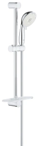 Душевой гарнитур GROHE Tempesta Rustic 100 с мыльницей, 4 режима струи, душевая штанга 600 мм, 9,5 л/мин, хром (26086001)