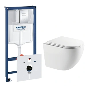 Комплект инсталляции GROHE Rapid SL 38775001 с унитазом AQUAme AQM2014PRO и сиденьем с микролифтом, смыв Invisible (NW0317)
