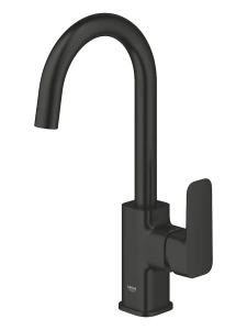 Смеситель для раковины GROHE Cubeo с донным клапаном, L-size, матовый черный (1017712430)