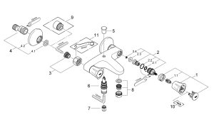 Смеситель для ванны GROHE Costa L, хром (25450001)