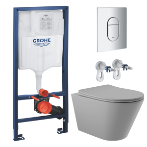 Комплект инсталляции GROHE Rapid SL NW0145/S с унитазом Aqueduto CONE CON0130 и сиденьем с микролифтом (NW0206)