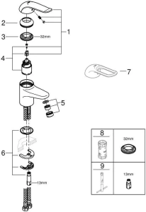 Смеситель для раковины GROHE Euroeco Special, хром (32762000)