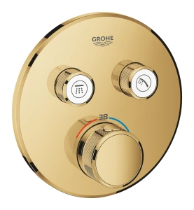 Внешняя часть термостата для ванны и душа GROHE Grohtherm SmartControl на 2 потребителя, круглая, холодный рассвет глянец (29119GL0)