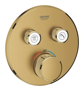 Внешняя часть термостата для ванны и душа GROHE Grohtherm SmartControl на 2 потребителя, круглая, холодный рассвет матовый (29119GN0)