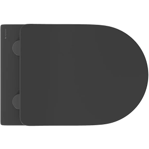 Унитаз подвесной Aqueduto CONE 525*360 безободковый, сиденье с микролифтом, черный матовый (CONT2140)