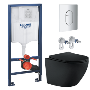Комплект инсталляции GROHE Rapid SL NW0145/S с унитазом Aquatek ЕВРОПА AQ1901-MB и сиденьем с микролифтом (NW0248)