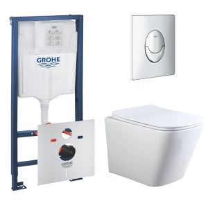 Комплект инсталляции GROHE Rapid SL 3 в 1 с унитазом Aquatek ЛИБРА AQ1148T-00 и звукоизоляционным комплектом (NW0758)