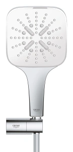 Душевой набор GROHE Rainshower SmartActive 130 Cube, 3 режима, 1500 мм, 9,5 л/мин, белая луна (26588LS0)