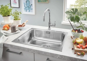 Мойка GROHE K200 60-S, 533 x 458 мм, оборачиваемая с одной чашей, нержавеющая сталь (31719SD0)