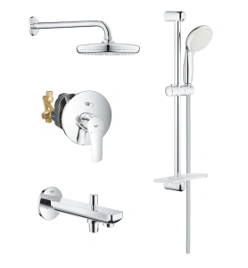 Готовый комплект для ванны GROHE Eurosmart скрытого монтажа, с ручным и верхним душем, хром (NB0062)