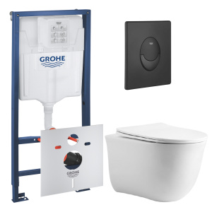 Комплект инсталляции GROHE Rapid SL 1000044 с унитазом Aquatek КЛАССИК AQ1112T-00 и сиденьем с микролифтом (NW0676)