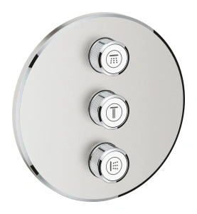 Внешняя часть переключателя потоков GROHE Grohtherm SmartControl на 3 потребителя, круглая, суперсталь (29122DC0)