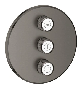 Внешняя часть переключателя потоков GROHE Grohtherm SmartControl на 3 потребителя, темный графит матовый (29122AL0)
