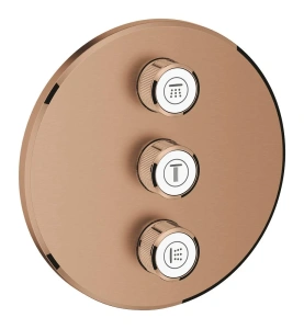 Внешняя часть переключателя потоков GROHE Grohtherm SmartControl на 3 потребителя, теплый закат матовый (29122DL0)