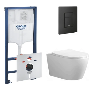 Комплект инсталляции GROHE Solido 3 в 1 с унитазом Aquatek АУРА AQ1805T-00 и звукоизоляционным комплектом (NW0767)