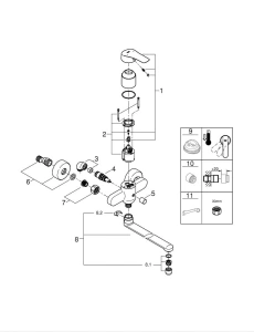 Смеситель для ванны GROHE Eurosmart, хром (23992003)