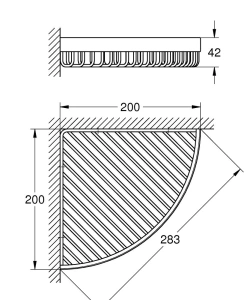 Полочка-решетка угловая GROHE Selection Cube, хром (40809000)