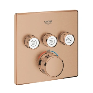 Внешняя часть термостата для душа GROHE Grohtherm SmartControl на 3 потребителя, квадратная, теплый закат матовый (29126DL0)
