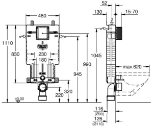Смывной бачок Grohe Renoblock (38780001)