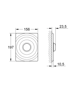 Панель смыва для писсуара GROHE Surf, хром (37069000)