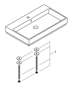 Раковина накладная GROHE Cube Ceramic 80 см, альпин-белый (3947600H)