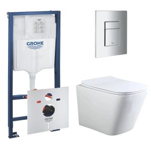 Комплект инсталляции GROHE Rapid SL 3 в 1 с унитазом Aquatek ЛИБРА AQ1148T-00 и звукоизоляционным комплектом (NW0750)