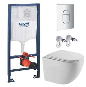 Комплект инсталляции GROHE Rapid SL NW0145/S с унитазом AQUAme AQM2002L и сиденьем с микролифтом, смыв Quiet (NW0271)